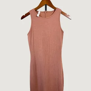 Popilush Built-In Shapewear Ribbed Slip Dress Mauve Pink Sleeveless Midi Large thumbnail 7