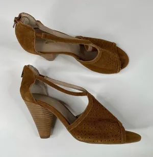 Seychelles Tan Suede Cone‎ Heels Size 9 thumbnail 1