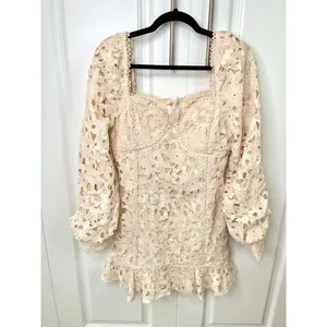 Red Dress Boutique Just Me Ivory Scallop Lace Dress thumbnail 11