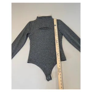 Express Bodysuit Body Contour Gray Turtleneck Size M thumbnail 5