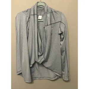 Zyia Active Grey‎ Heathered Long Sleeve Wrap Cardigan Top Womens Medium thumbnail 2