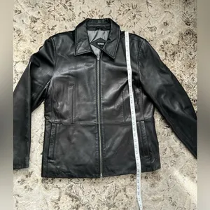 Nice genuine leather jacket 🖤🖤 Black Size L thumbnail 11
