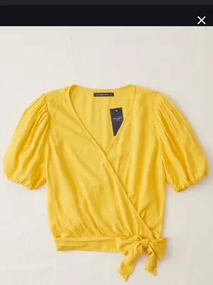 Abercrombie fetch NWT top blouse in yellow thumbnail 3