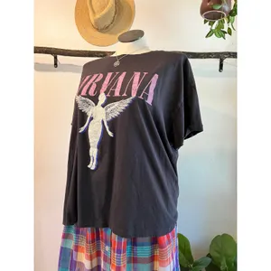 Hennes & Mauritz Nirvana Gray Worn in Oversized Cotton Short Sleeve Graphic Tee Shirt Size XXL thumbnail 9