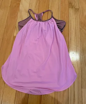 Lululemon Tuck Me In Tank Top Womens Size 8 Pink Built-In Bra Racerback thumbnail 1