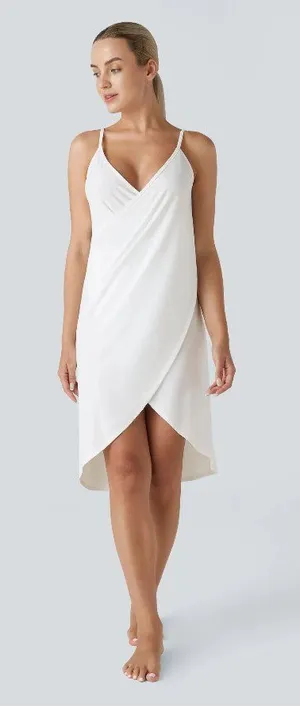 Halara Spaghetti Strap Crossover Cover Up Wrap InstantCool Dress-UPF50+ White M thumbnail 1