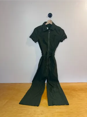 Maeve Anthropologie Collete Linen Blend Utility Zip-Front Jumpsuit Size 0 thumbnail 5