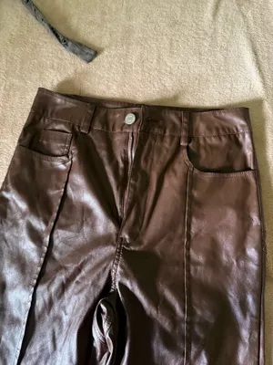Brown Faux Leather Pants thumbnail 2