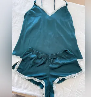 Teal Lace Trim Sleepwear Set size small pajama set thumbnail 1