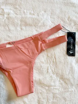 NWT Tavik Chloe Mini Cutout Swim Bottom in Coral - Size: Medium thumbnail 4