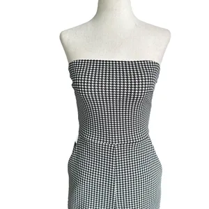 Express Black/White Houndstooth Stretch Jumpsuit Wide Leg Women XS NWT | 34-31 thumbnail 3