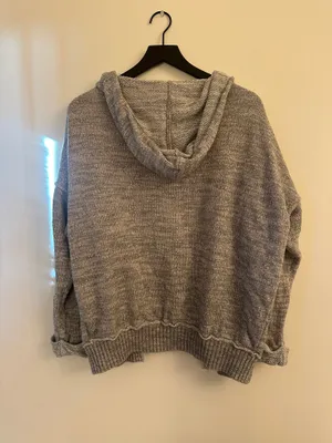 Free People Grey Knit Zip-up hoodie thumbnail 2