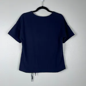 J. Crew Short Sleeve Top Tie Waist Blue Sz XS thumbnail 7