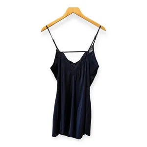 Black Lace Chemise Slip‎ Dress Large 90s Y2K Romantic Lingerie Nightgown thumbnail 3