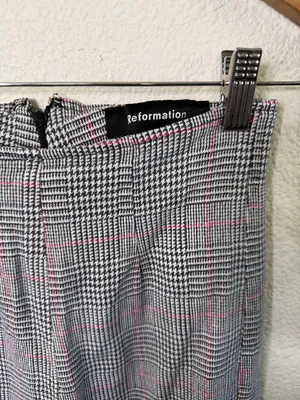Reformation Marlon Plaid Pants Womens Size‎ 0 thumbnail 3