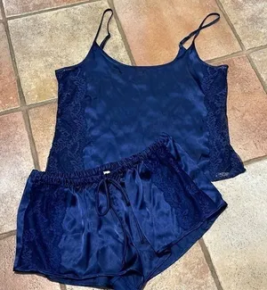 in Bloom by Jonquil Lace Trim Satin Camisole & Shorts 2-Piece... thumbnail 1