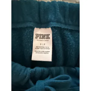 Victoria's Secret PINK Y2K Sweatpants Small Blue Logo Dog Raw Hem thumbnail 4