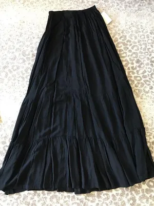 Hard Tail Two Tiered Maxi Skirt Black Size M thumbnail 9