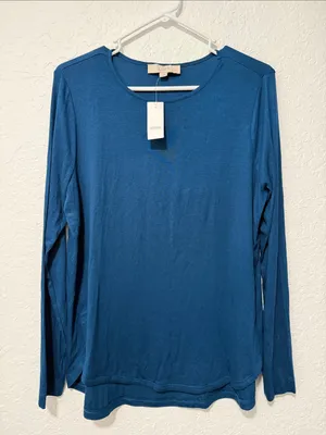 NWT LOFT Teal Long Sleeve Shirt - Large thumbnail 1