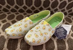 TOMS Alpargata Avocadoes Size 8 Slip On Casual Vegan Canvas Limited Edition thumbnail 3