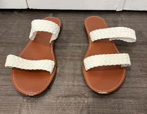 White and Brown Sandals Size 11 thumbnail 1