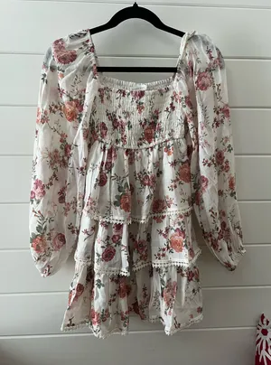 Altar'd State Long Sleeve Floral Mini Dress thumbnail 1