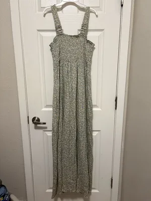*Sim & Sam Sage Green Smocked Sleeveless Ditsy Floral Maxi Dress thumbnail 8