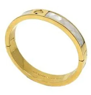 Kate Spade Gold & White Mother of Pearl Bangle Bracelet One Size thumbnail 1