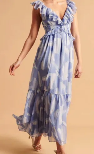 Abercrombie Drama Ruffle Maxi Dress thumbnail 1