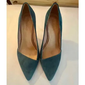 Madewell The Mira‎ Suede Point Toe 4" Heels in Green Size 10 thumbnail 2