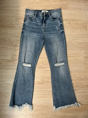 Hidden Jeans Flare Hemmed Cropped Jeans thumbnail 1
