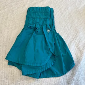 Free people movement metallic teal high rise shorts XS women thumbnail 1
