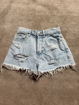 PacSun Vintage High Rise Distressed Denim Shorts – Size 24 thumbnail 2