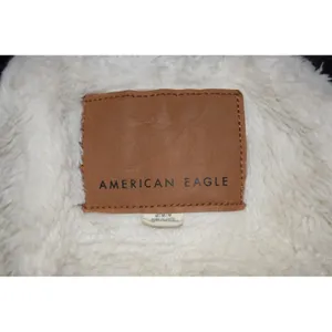 American Eagle Denim Jacket Women M Light Acid Wash Faux Fur Sherpa Trucker Good thumbnail 6