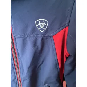 Ariat Team Women's Size XS Jacket Blue‎ & Red Softshell Full-Zip Ariat Spell Out thumbnail 6