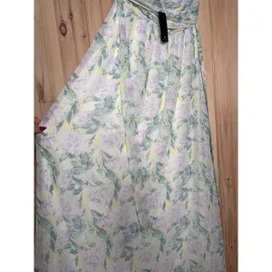 NWT Lulus Effortlessly Abloom Green Multi Floral Ruched Halter Maxi Dress Size L thumbnail 6