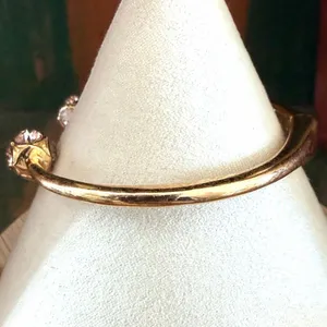 Kate Spade Gold Tone Crystal Open Cuff Bracelet thumbnail 7