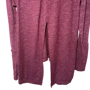We The Free People Purple‎ Split Back Turtleneck Sweater Top XS boho lagenlook thumbnail 2