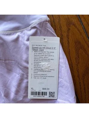Lululemon Speed Up Short High Rise 2.5” Mesh Vent Lilac Play Size XL/Size 12 NWT thumbnail 4