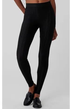 NEW Alo High-Waist Euphoria Leggings Black Mesh Sheer See-Through Transparent S thumbnail 1