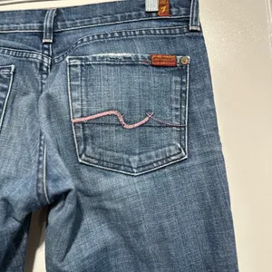 VTG Y2K 7 For All Mankind Sz: 28 Flare Jeans Indigo Low Rise Stretch USA. thumbnail 14