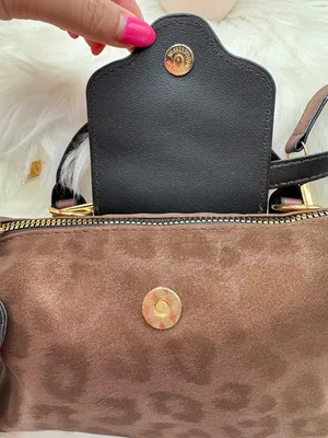Stella Brown Faux Leather Mini Crossbody Bag w/ Gold Hardware & Bunny Charm thumbnail 6