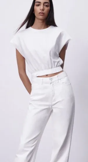 Zara Elastic-Hem Tee thumbnail 1