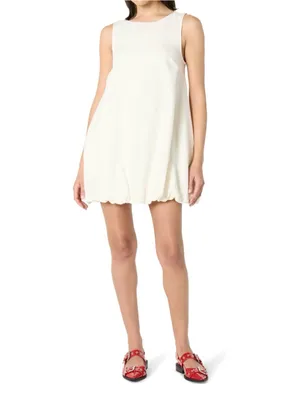 The Drop Sleeveless Bubble Hem Mini Dress Ivory Size Small NWT thumbnail 4