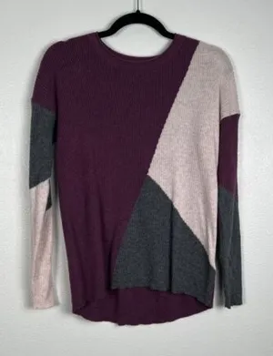 Smartwool Women's Colorblock Wool Blend Pullover‎ Knit Sweater Purple Sz S thumbnail 1