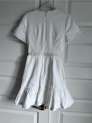 CINQ A SEPT‎ White Denim Josie Mini Dress | New 00 thumbnail 9
