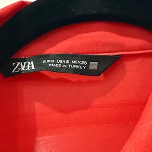 Zara Vibrant Red Sheer Ruffled Blouse thumbnail 4