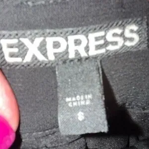 Express Black A-Line Tie-Waist Midi Skirt Size S Career Professional Solid Crepe thumbnail 5