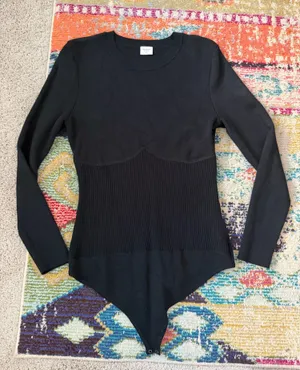 Abercrombie Bodysuit Long Sleeve Black thumbnail 1