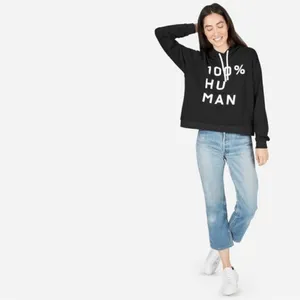 Everlane The 100% Human Typography‎ Hoodie black and white size large thumbnail 2
